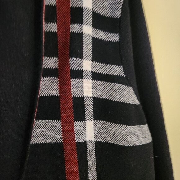 Charter Club Black Red Plaid Coatagan Long Line Sweater Jacket Size XL - Picture 7 of 10
